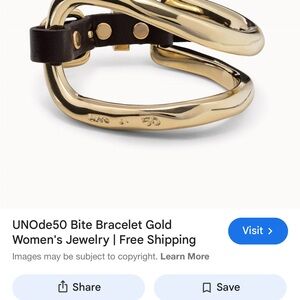 UNO de 50 Women's Gold Bracelet with Brown Leather